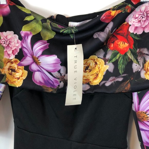 NWT Off Shoulder Floral Top Jumpsuit - Picture 3 of 10